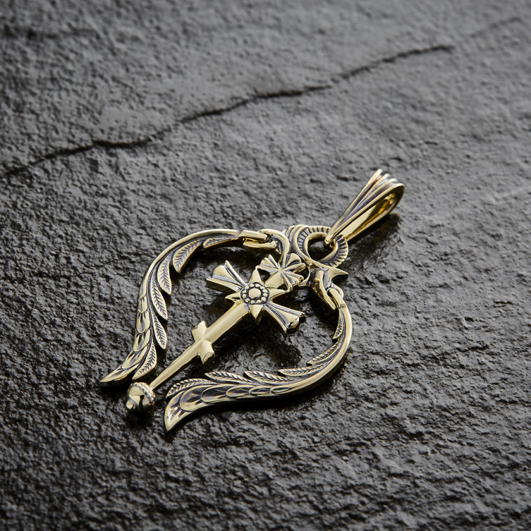 Symbol of Power over the World Cross with Wings
