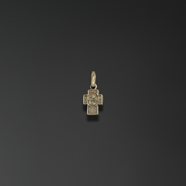 Cross in the old Moscow style with a representation of Our Lady of Kazan