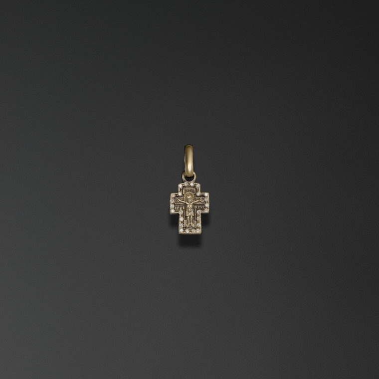 Cross in the old Moscow style with a representation of Our Lady of Kazan