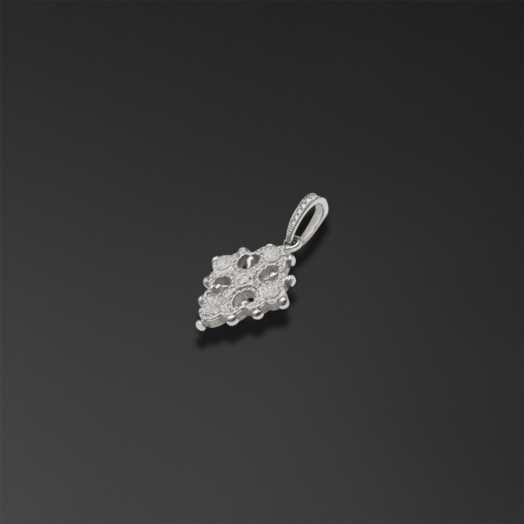 Greek cross with lily-petal silhouette