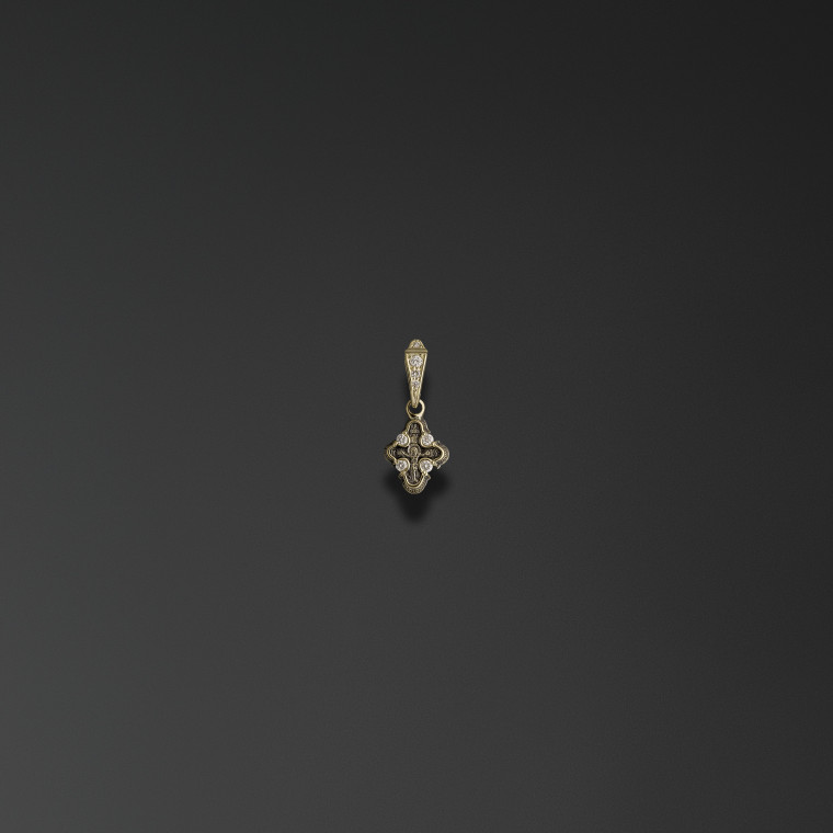 Cross with lily-petal arms and an image of the Mother of God of Smolensk